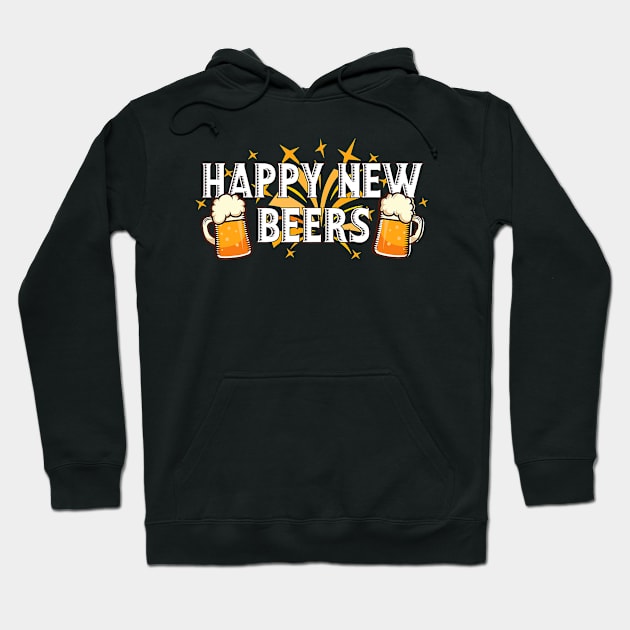 Happy New Beers - New Year NYE Party Funny New Years Eve Hoodie by ruffianlouse